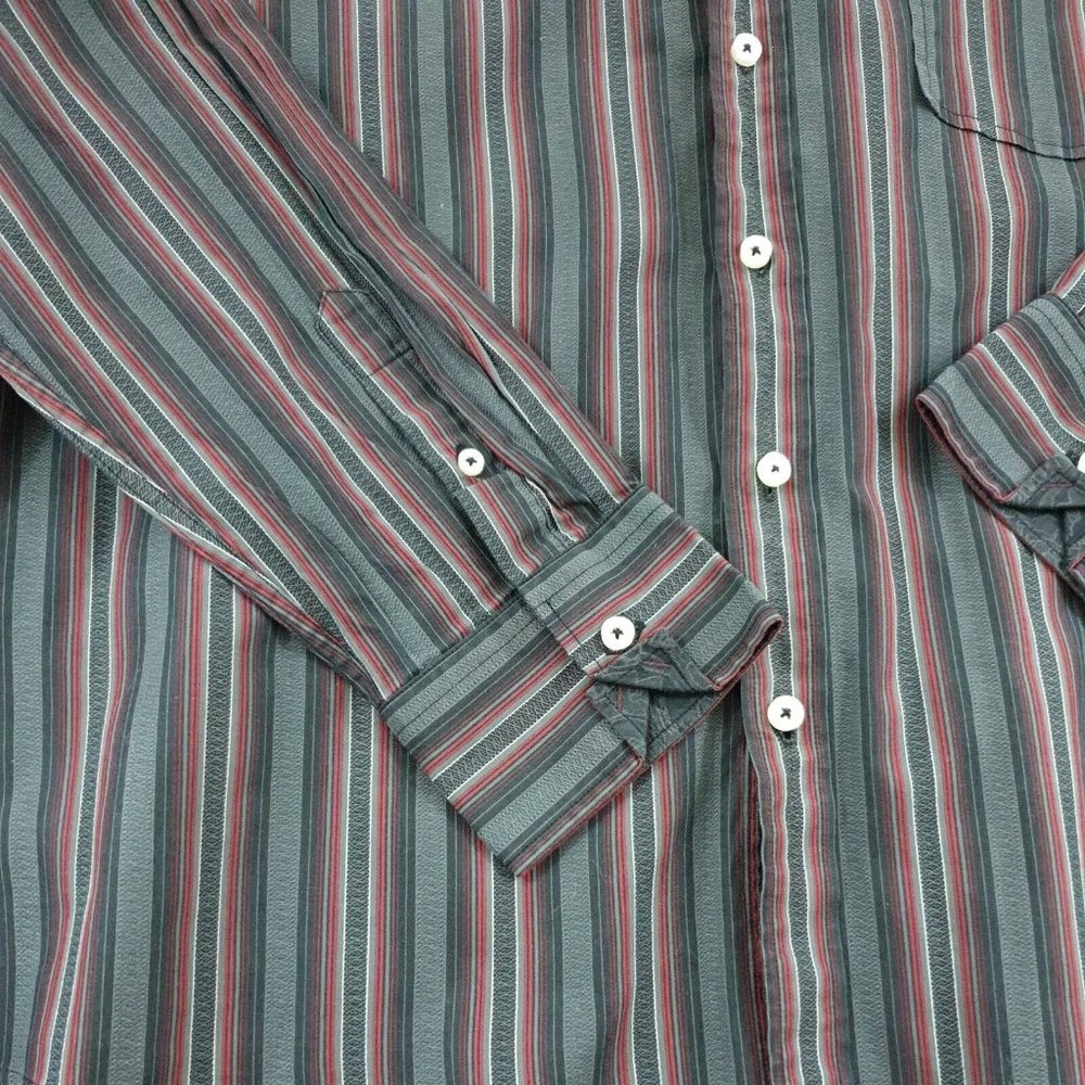 Tasso Elba Mens XL Long Sleeve Shirt Office Business Dress Designer Maroon Black - Picture 3 of 10
